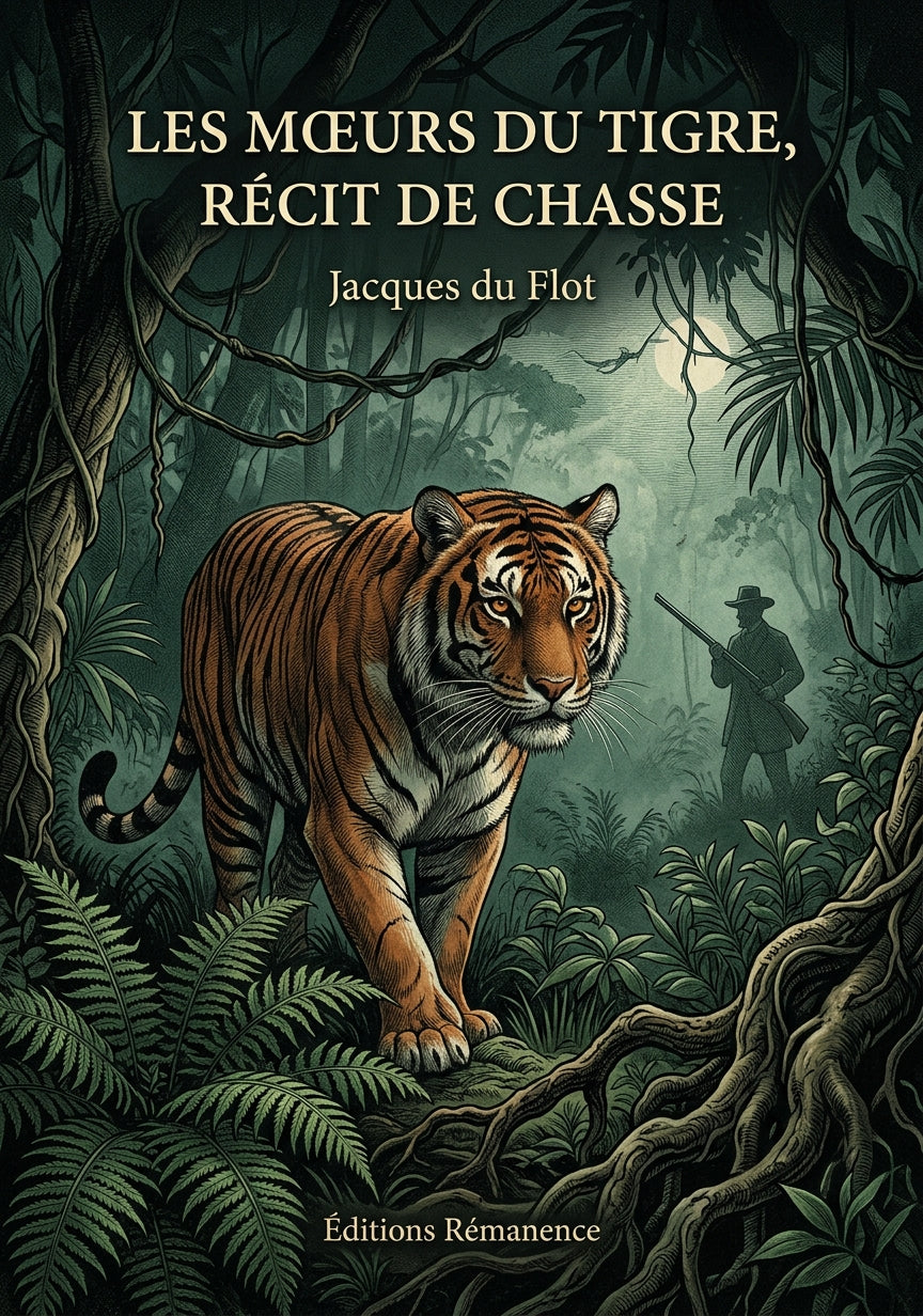 Livre Les mœurs du tigre, récit de chasse par Jacques du Flot - Couverture - Editions Remanence