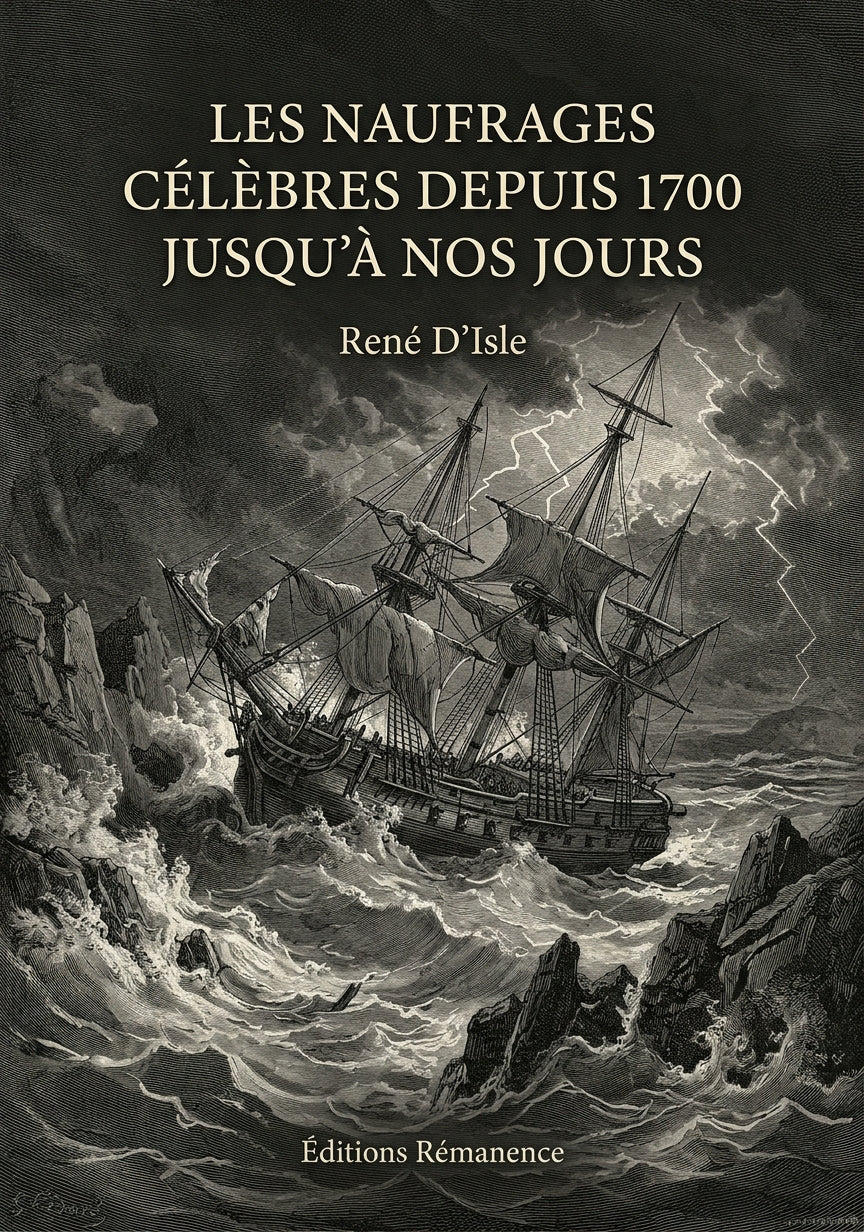 Livre Les Naufrages célèbres depuis 1700 jusqu’à nos jours par René D’Isle - Couverture - Editions Remanence