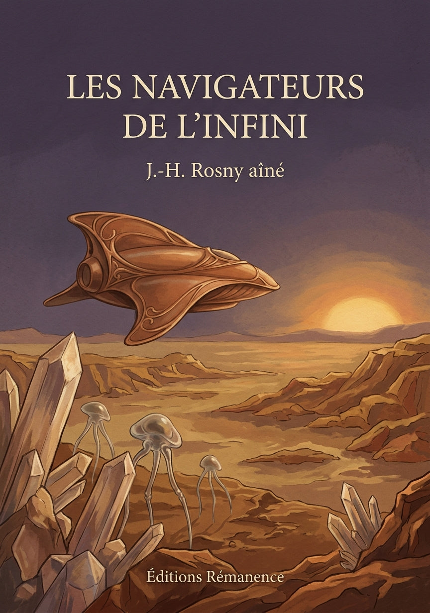 Livre Les Navigateurs de l’infini par J.-H. Rosny aîné - Couverture - Editions Remanence