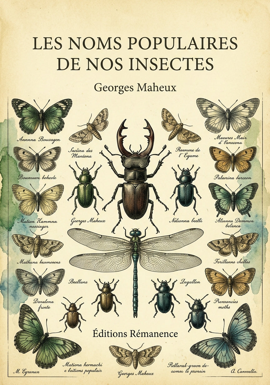 Livre Les noms populaires de nos insectes par Georges Maheux - Couverture - Editions Remanence