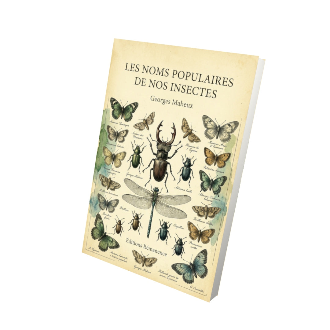 Livre Les noms populaires de nos insectes par Georges Maheux - Vue 3D - Editions Remanence