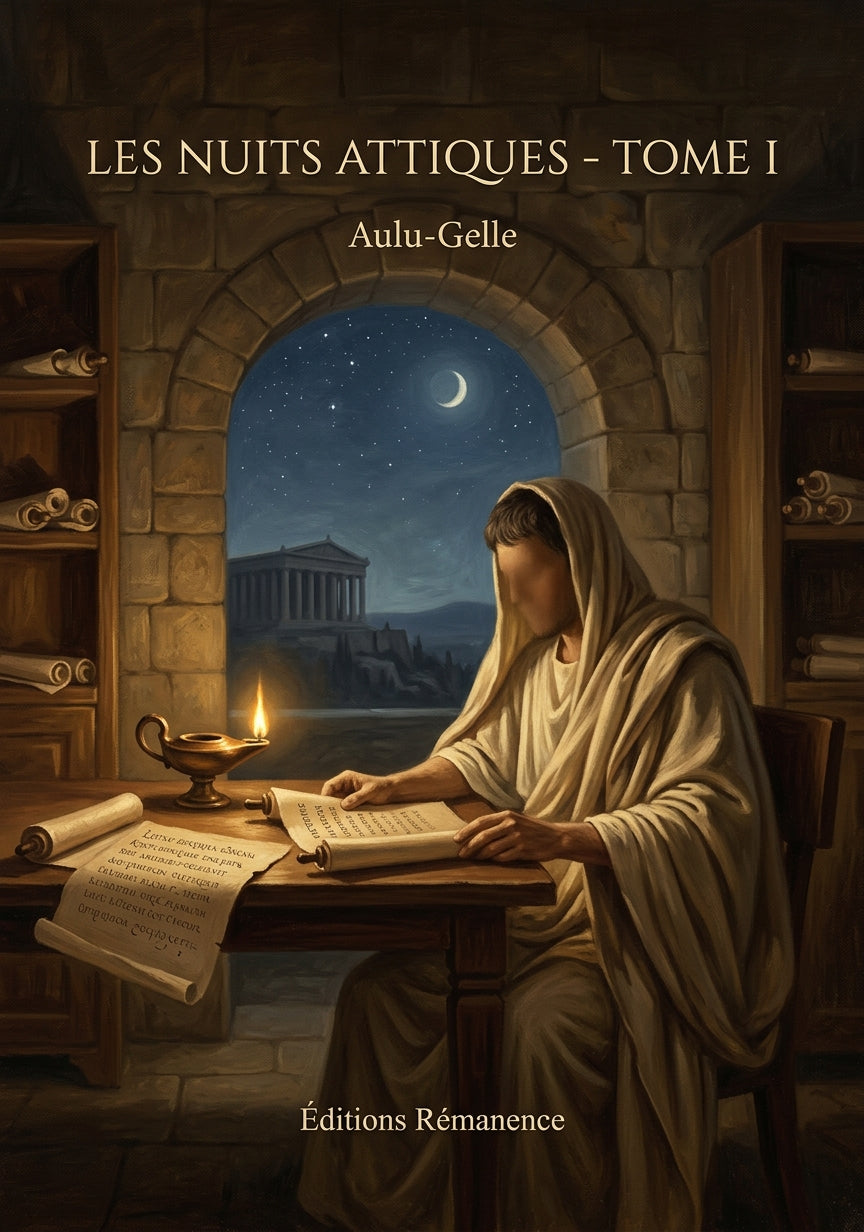 Livre Les Nuits attiques - Tome I par Aulu-Gelle - Couverture - Editions Remanence