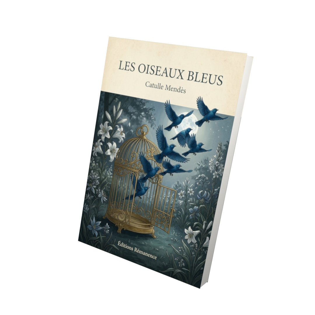 Livre Les oiseaux bleus - Catulle Mendès - Vue 3D - Editions Remanence