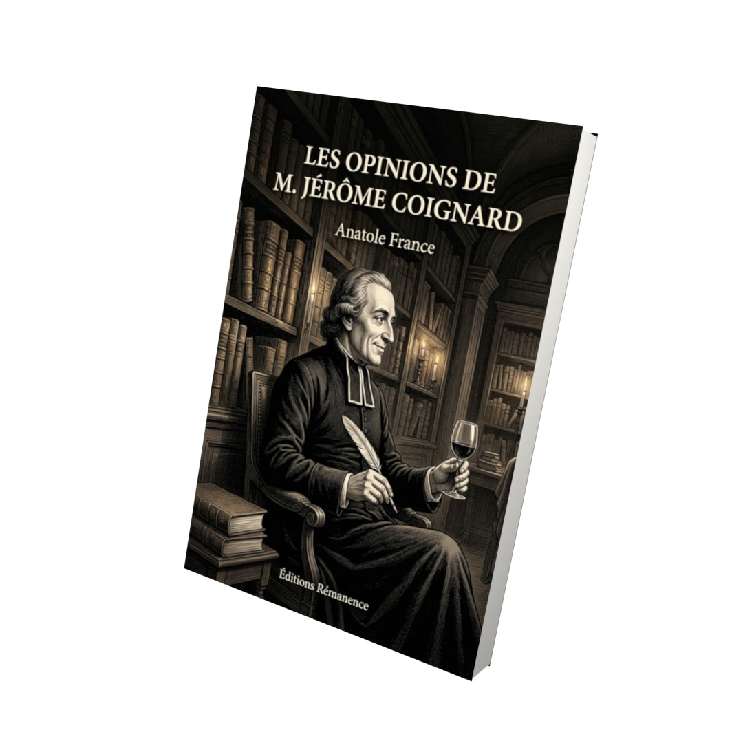 Livre Les Opinions de M. Jérôme Coignard par Anatole France - Vue 3D - Editions Remanence