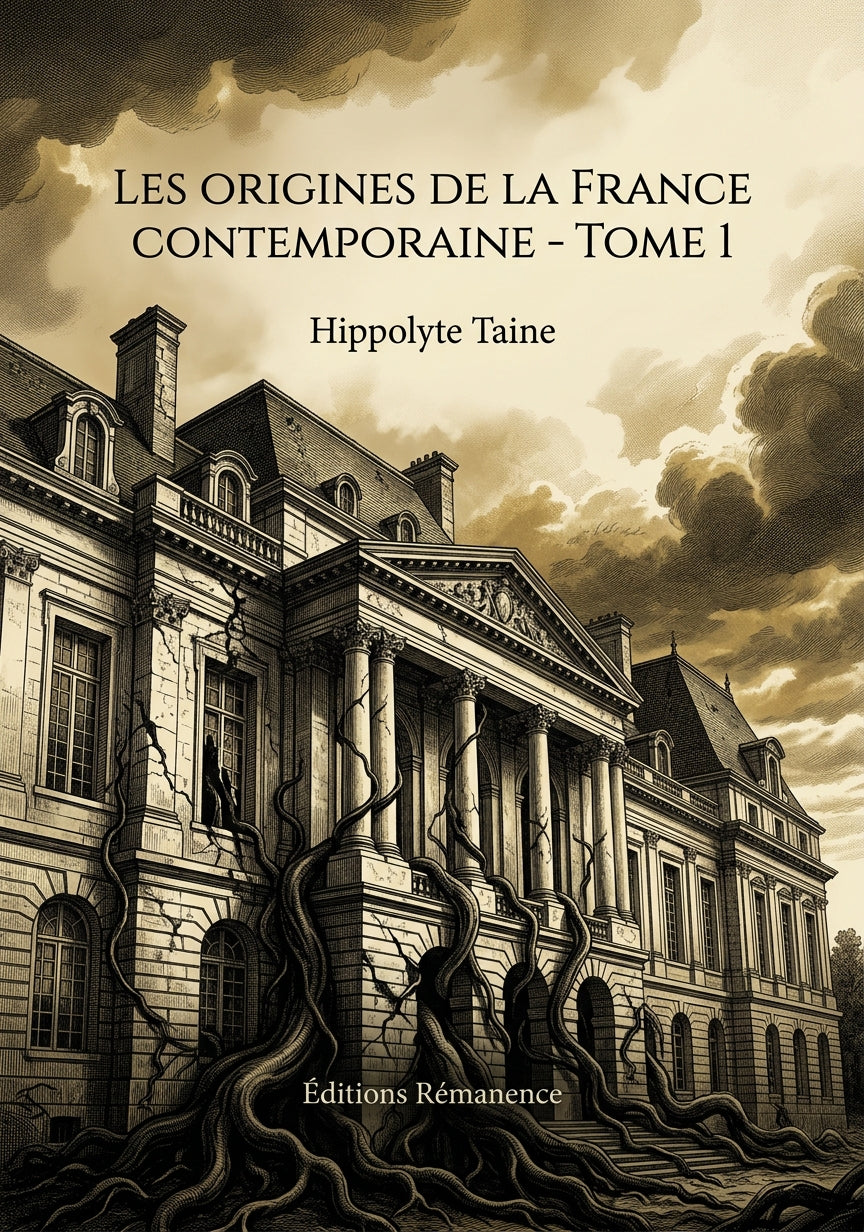 Livre Les Origines de la France contemporaine - Tome 1 par Hippolyte Taine - Couverture - Editions Remanence