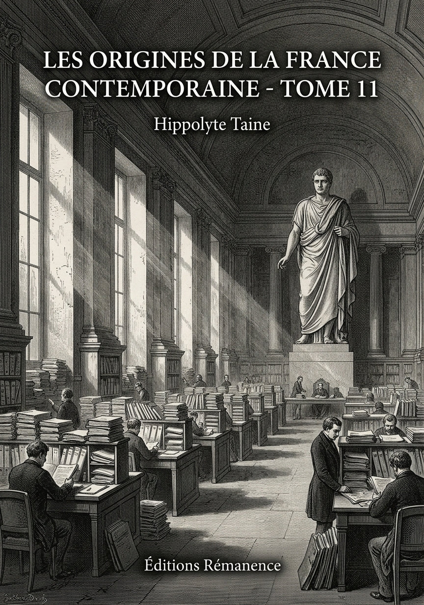 Livre Les Origines de la France contemporaine - Tome 11 par Hippolyte Taine - Couverture - Editions Remanence