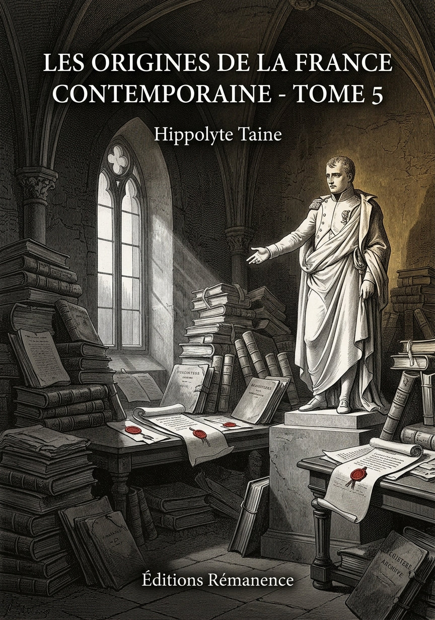 Livre Les Origines de la France contemporaine - Tome 5 par Hippolyte Taine - Couverture - Editions Remanence