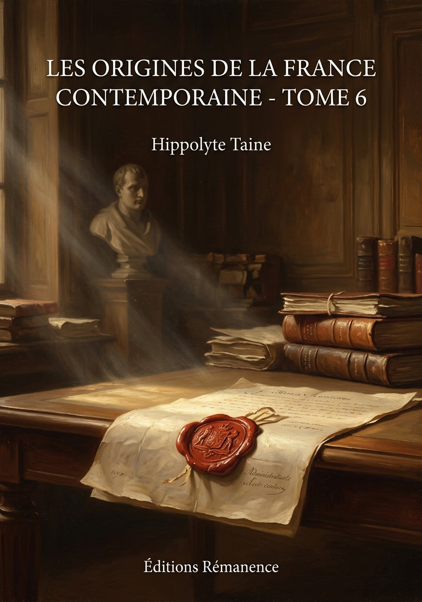 Livre Les Origines de la France contemporaine - Tome 6 par Hippolyte Taine - Couverture - Editions Remanence