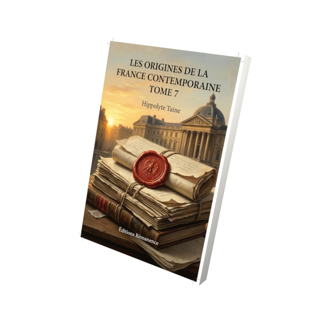 Livre Les origines de la France contemporaine Tome 7 - Hippolyte Taine - Vue 3D - Editions Remanence