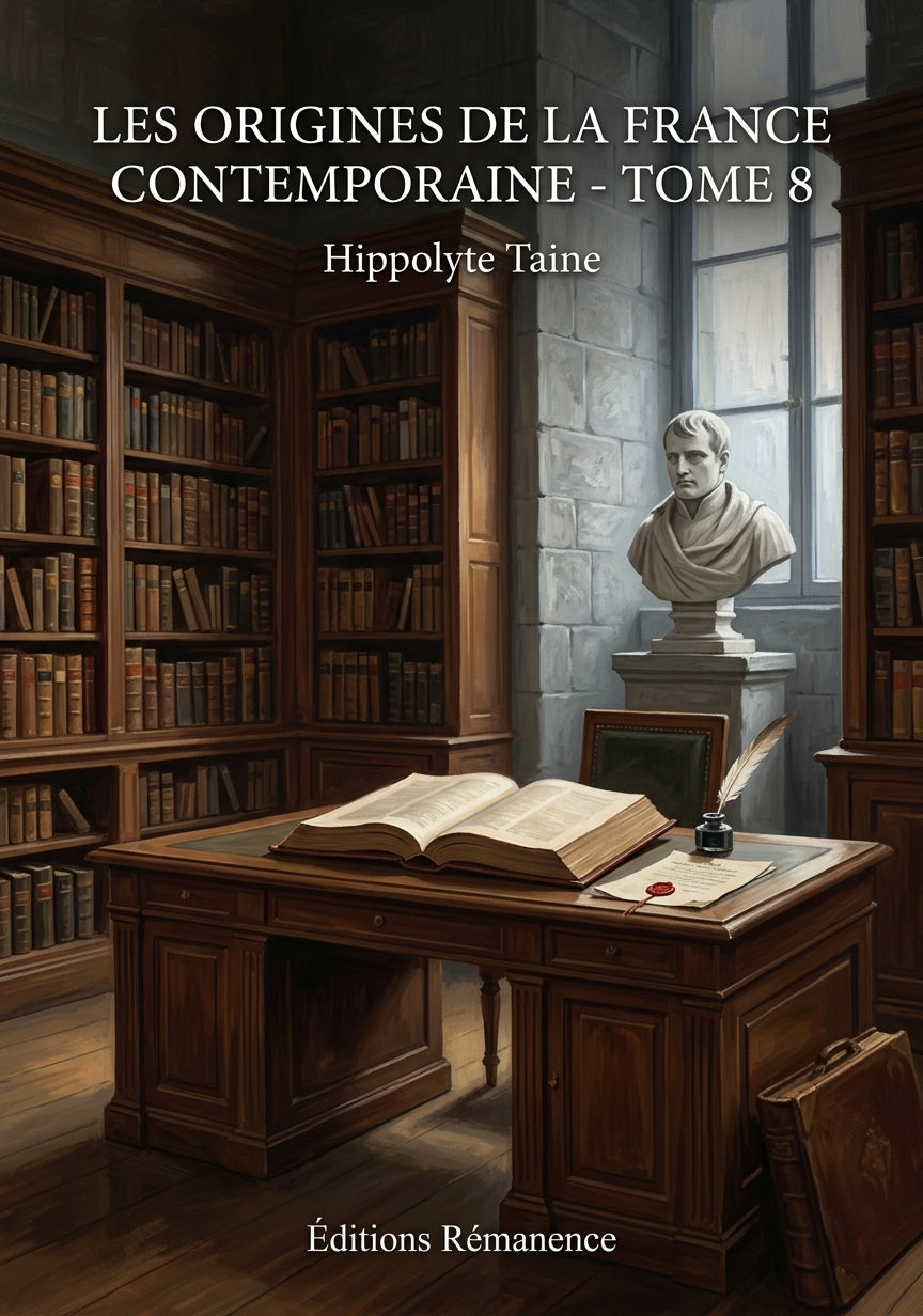 Livre Les Origines de la France contemporaine - Tome 8 par Hippolyte Taine - Couverture - Editions Remanence