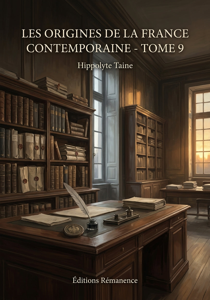 Livre Les Origines de la France contemporaine - Tome 9 par Hippolyte Taine - Couverture - Editions Remanence