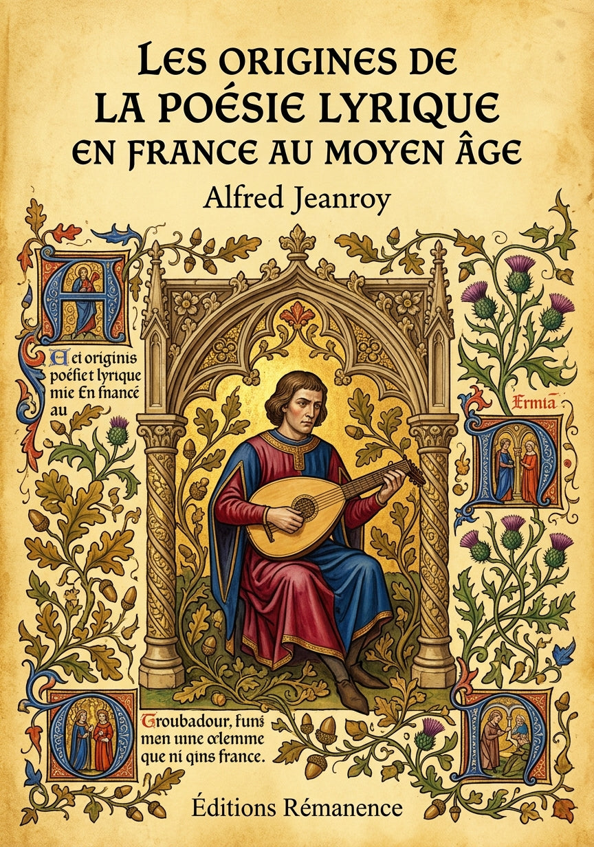 Livre Les Origines de la poésie lyrique en France au Moyen Âge par Alfred Jeanroy - Couverture - Editions Remanence
