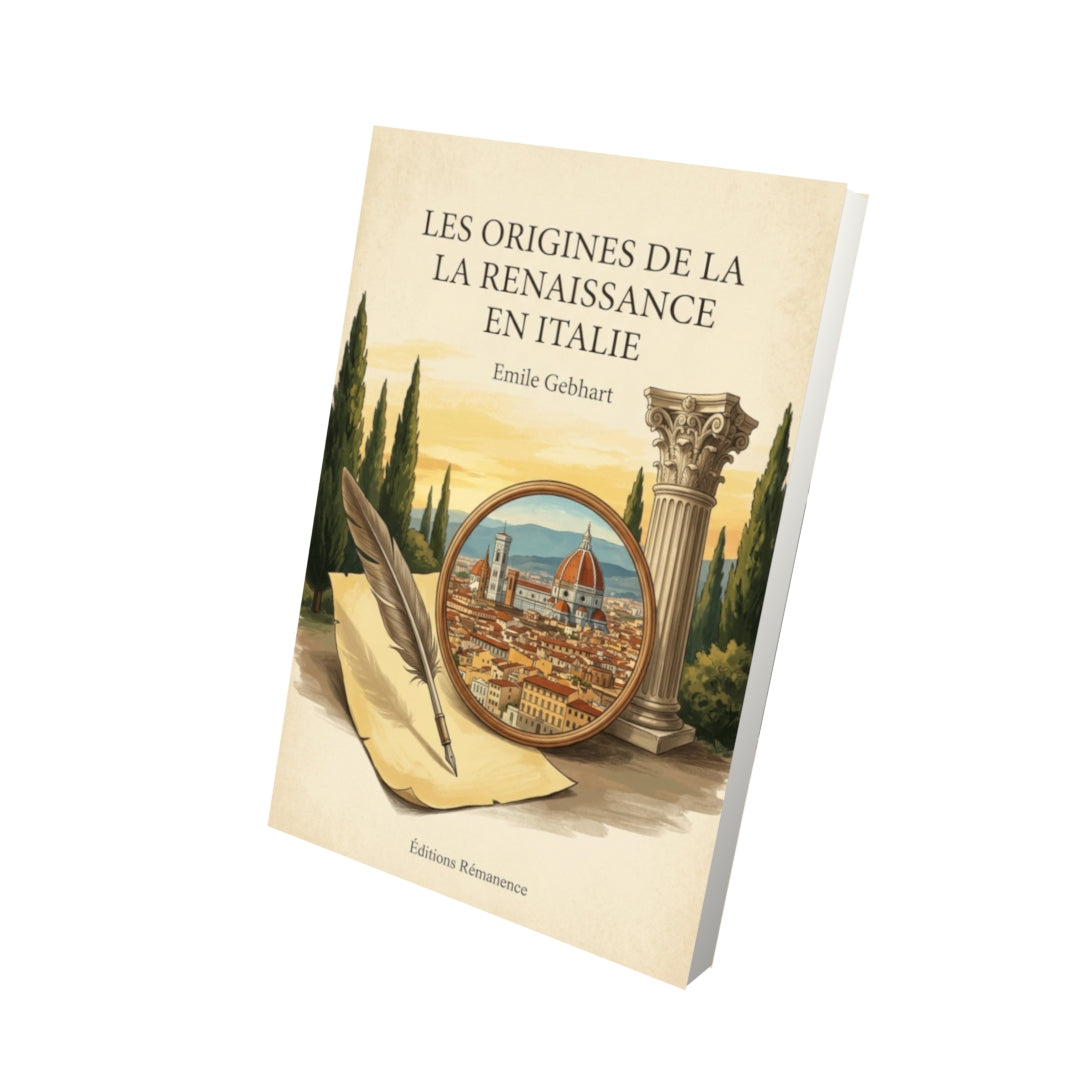 Livre Les origines de la Renaissance en Italie - Emile Gebhart - Vue 3D - Editions Remanence