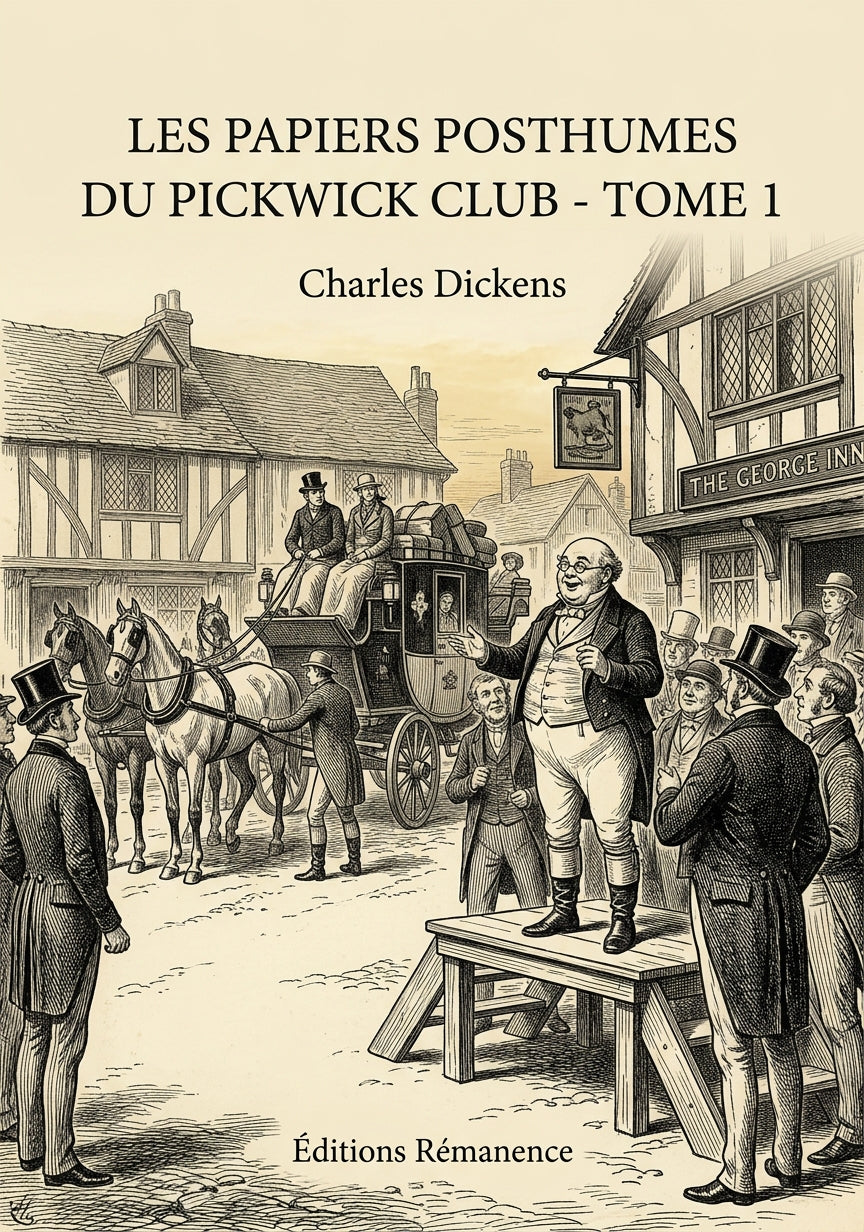 Livre Les Papiers posthumes du Pickwick Club - Tome 1 par Charles Dickens - Couverture - Editions Remanence
