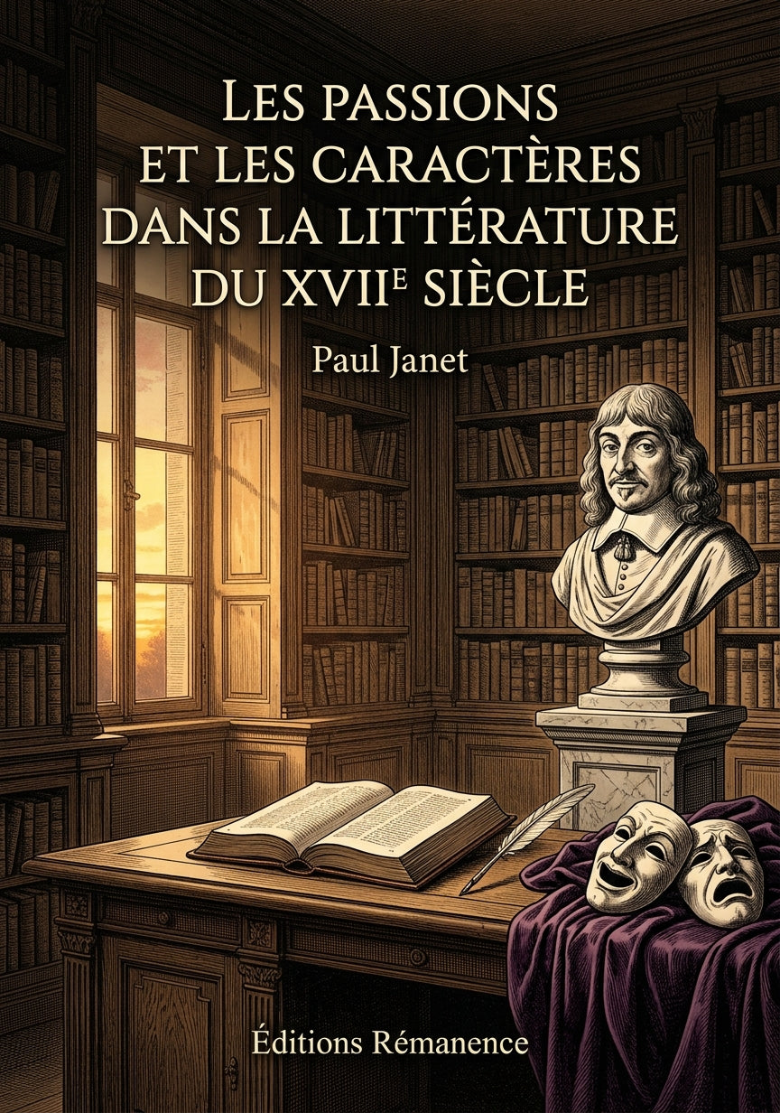 Livre Les Passions et les Caractères dans la littérature du XVIIe siècle par Paul Janet - Couverture - Editions Remanence