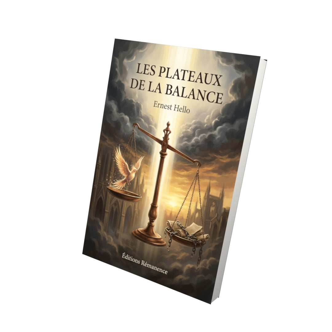 Livre Les Plateaux de la balance par Ernest Hello - Vue 3D - Editions Remanence
