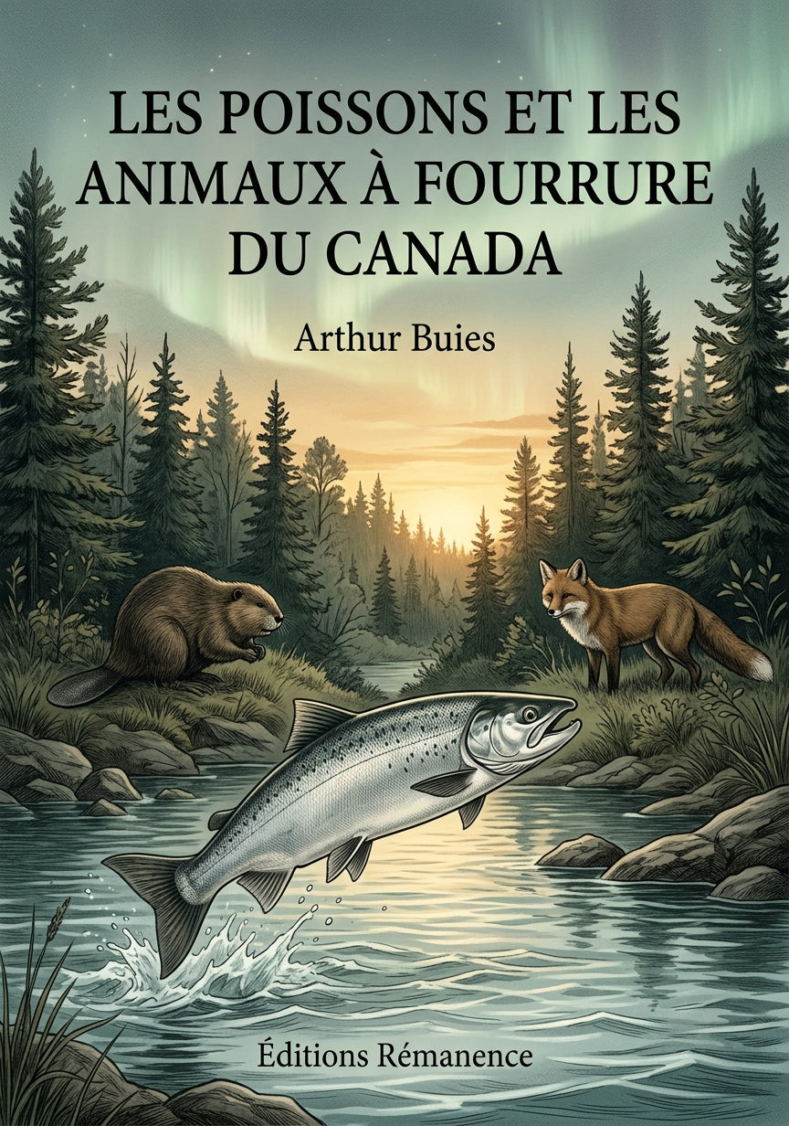 Livre Les Poissons et les Animaux à fourrure du Canada par Arthur Buies - Couverture - Editions Remanence