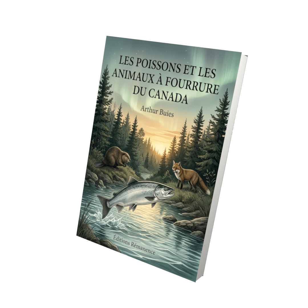 Livre Les Poissons et les Animaux à fourrure du Canada par Arthur Buies - Vue 3D - Editions Remanence