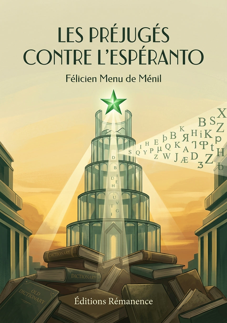 Livre Les préjugés contre l’Espéranto par Félicien Menu de Ménil - Couverture - Editions Remanence