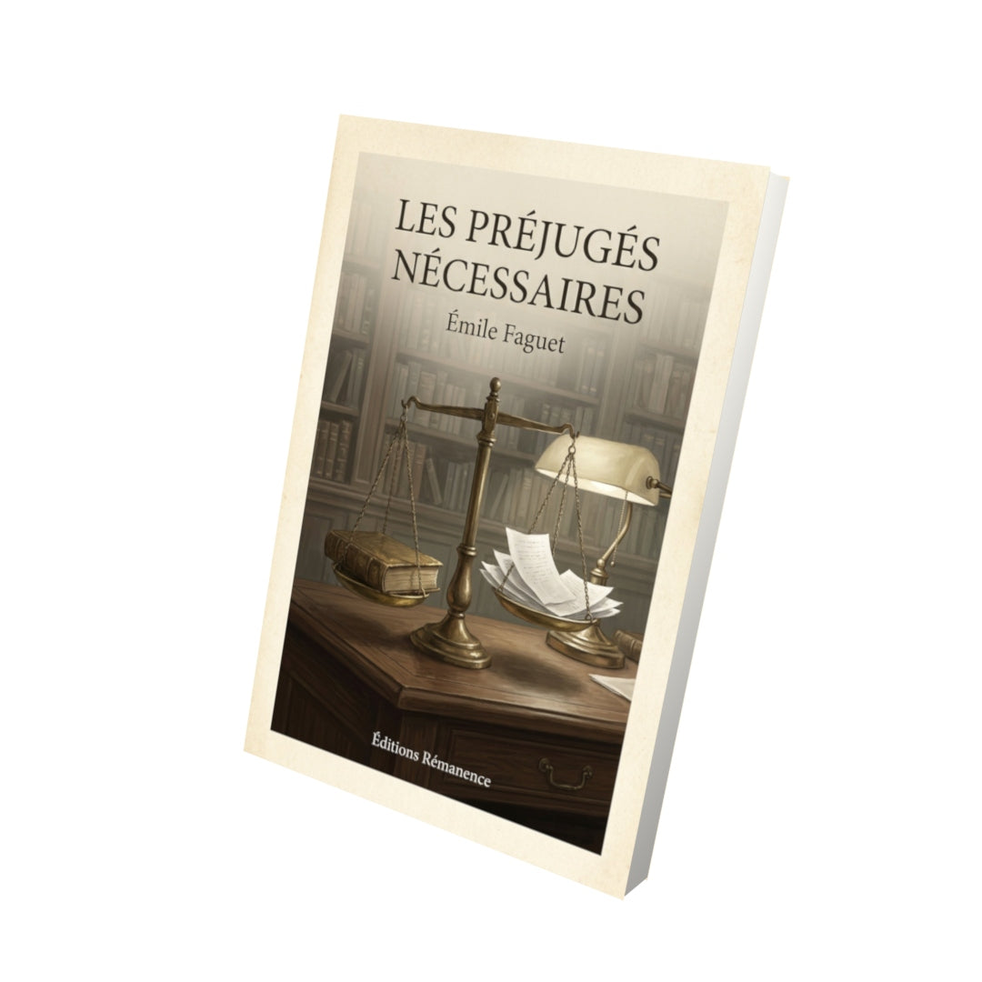 Livre Les préjugés nécessaires - Émile Faguet - Vue 3D - Editions Remanence