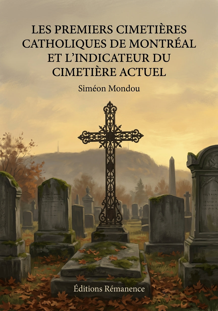 Livre Les premiers cimetières catholiques de Montréal et l’indicateur du cimetière actuel par Siméon Mondou - Couverture - Editions Remanence