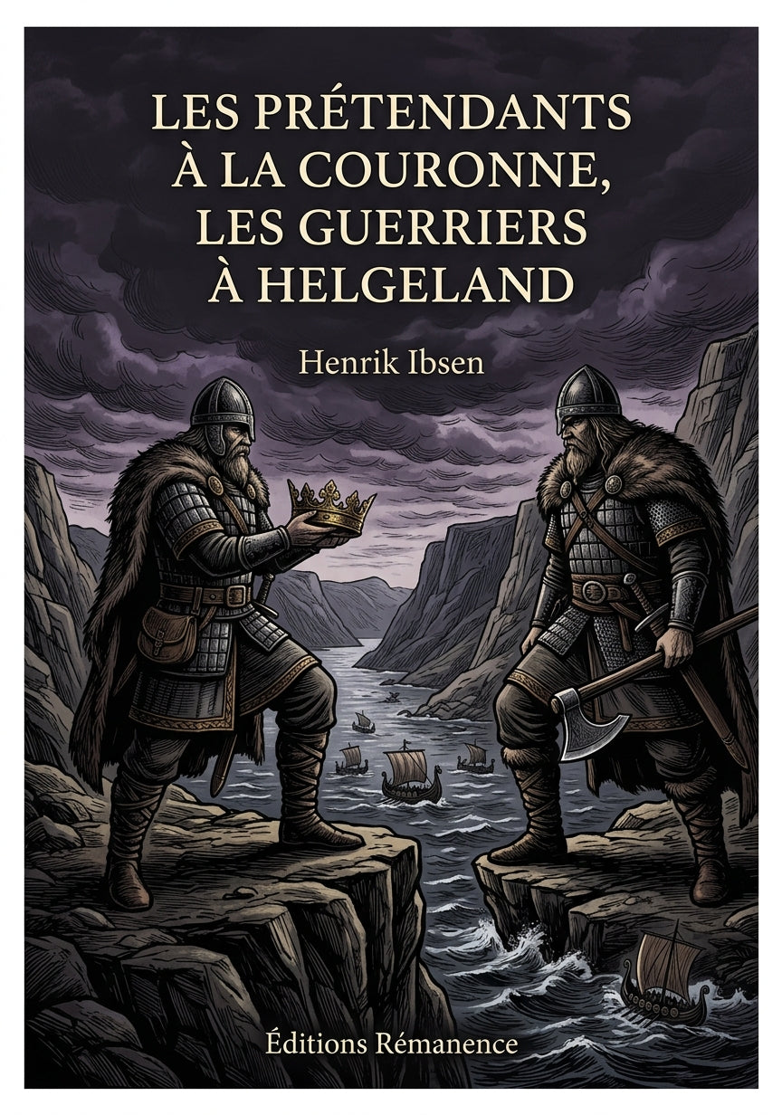 Livre Les Prétendants à la Couronne, Les Guerriers à Helgeland par Henrik Ibsen - Couverture - Editions Remanence