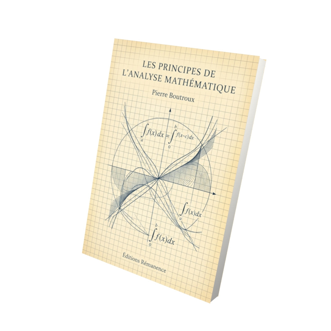 Livre Les Principes de l’analyse mathématique par Pierre Boutroux - Vue 3D - Editions Remanence