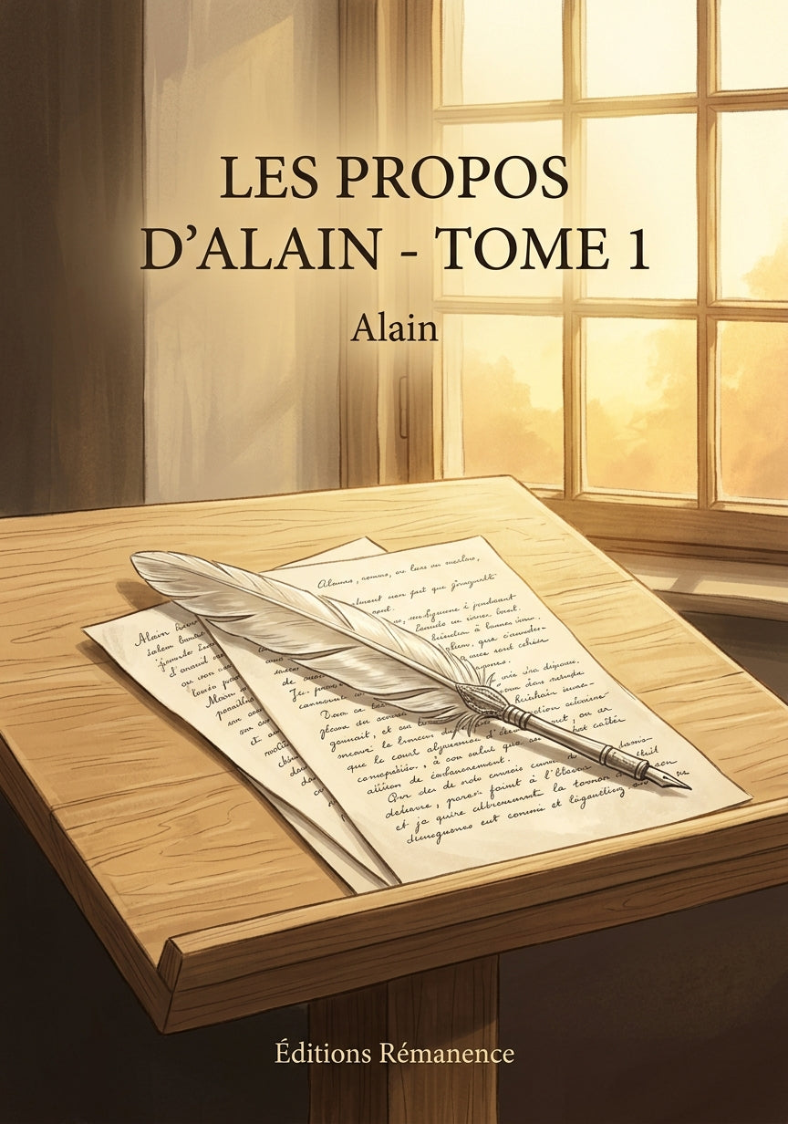Livre Les propos d’Alain - Tome 1 par Alain - Couverture - Editions Remanence