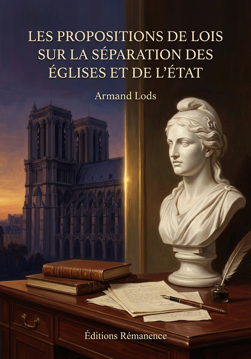 Livre Les Propositions de lois sur la séparation des Églises et de l’État par Armand Lods - Couverture - Editions Remanence
