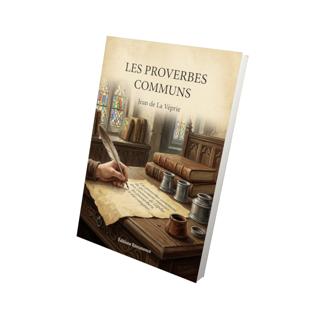 Livre Les proverbes communs - Jean de La Véprie - Vue 3D - Editions Remanence