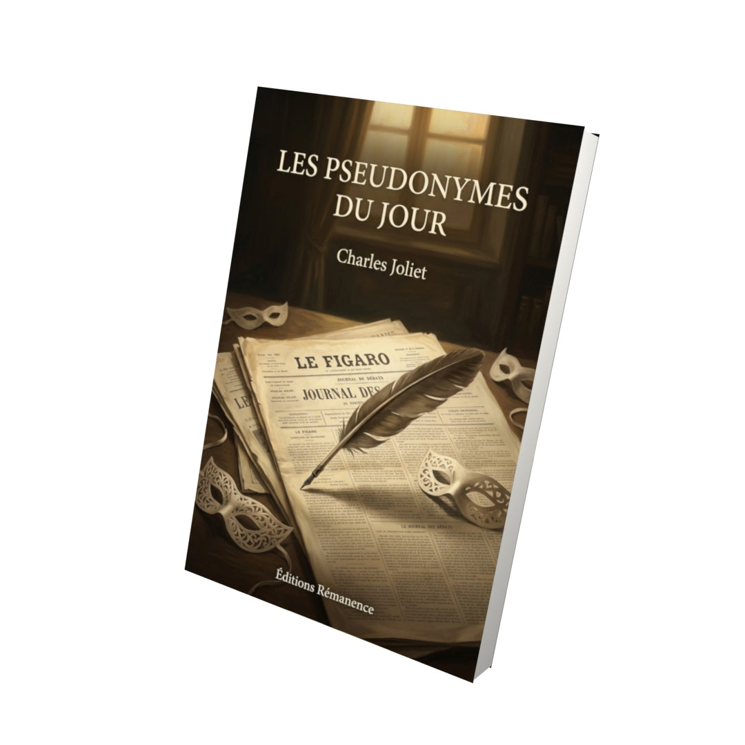 Livre Les Pseudonymes du jour par Charles Joliet - Vue 3D - Editions Remanence