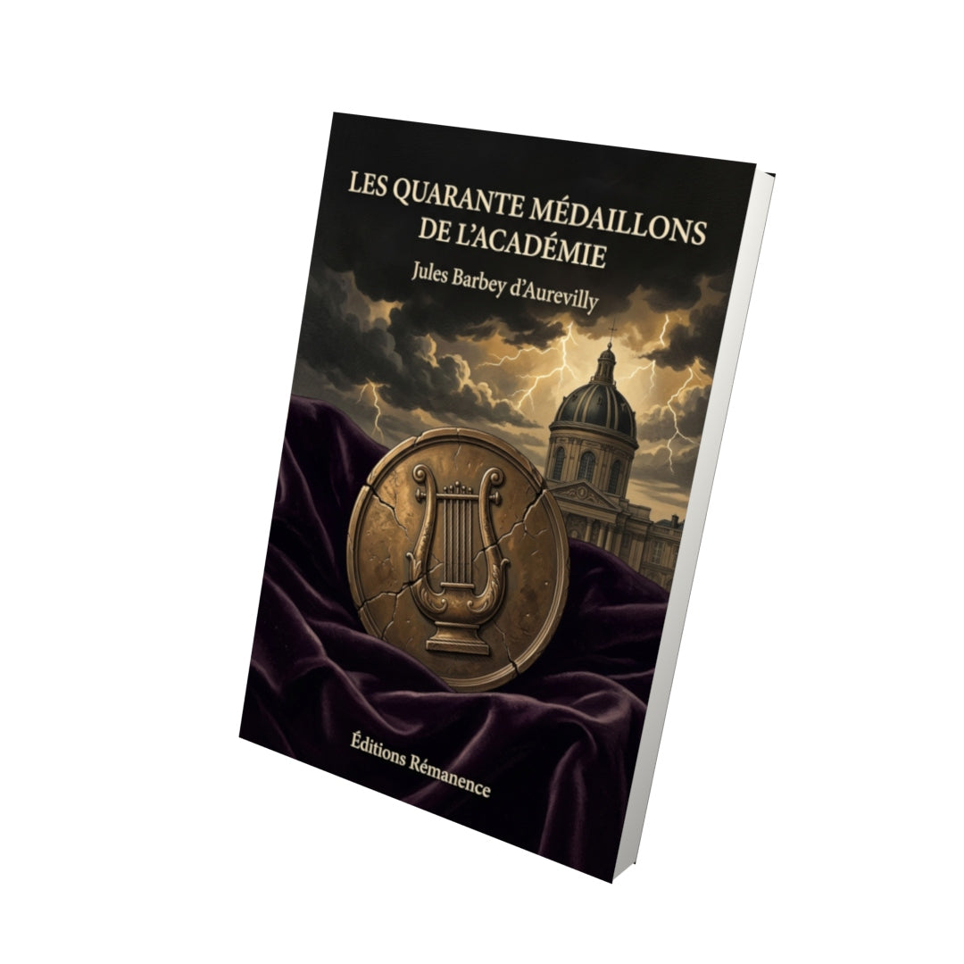 Livre Les Quarante Médaillons de l’Académie par Jules Barbey d’Aurevilly - Vue 3D - Editions Remanence