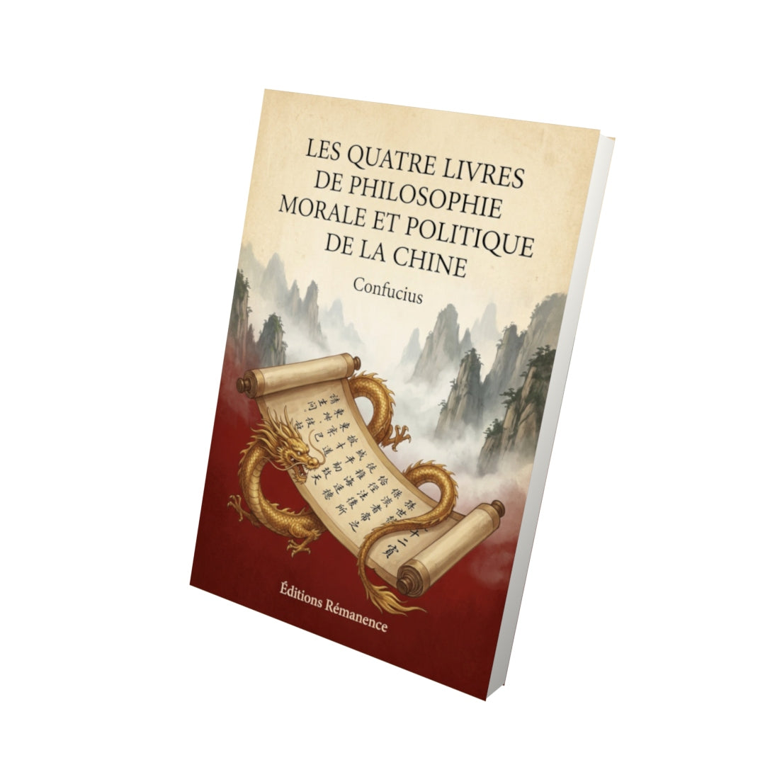 Livre Les quatre livres de philosophie morale et politique de la Chine - Confucius - Vue 3D - Editions Remanence