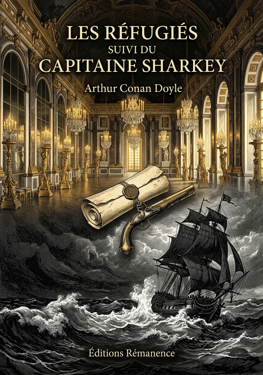 Livre Les Réfugiés suivi du Capitaine Sharkey par Arthur Conan Doyle - Couverture - Editions Remanence