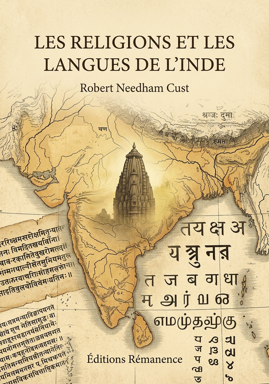 Livre Les Religions et les langues de l’Inde par Robert Needham Cust - Couverture - Editions Remanence