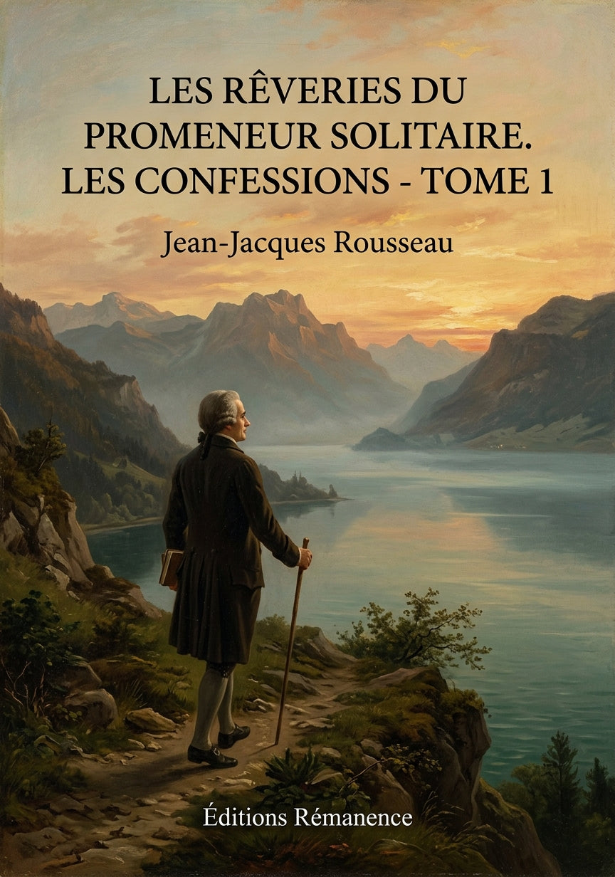 Livre Les Rêveries du promeneur solitaire. Les Confessions - Tome 1 par Jean-Jacques Rousseau - Couverture - Editions Remanence