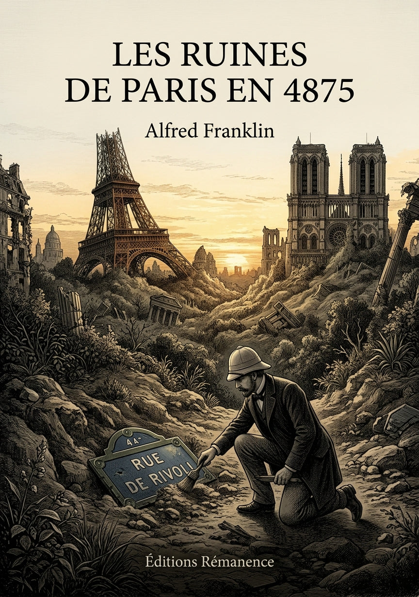Livre Les ruines de Paris en 4875 par Alfred Franklin - Couverture - Editions Remanence