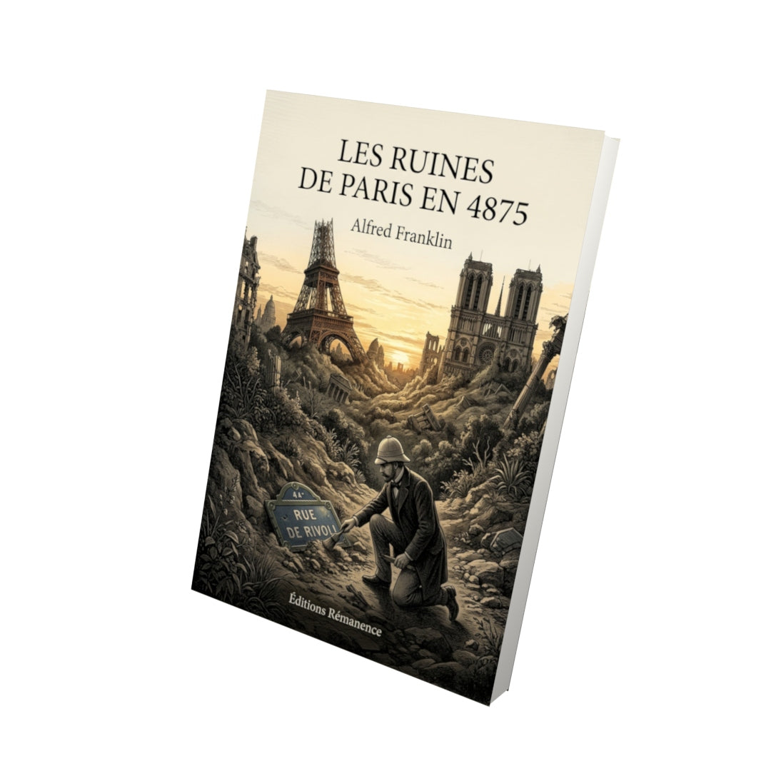 Livre Les ruines de Paris en 4875 par Alfred Franklin - Vue 3D - Editions Remanence