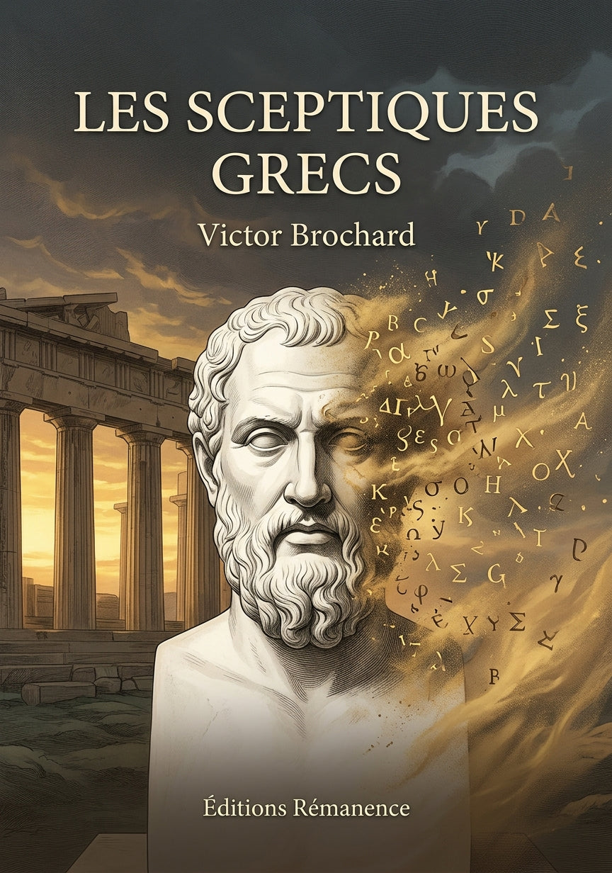 Livre Les Sceptiques grecs par Victor Brochard - Couverture - Editions Remanence