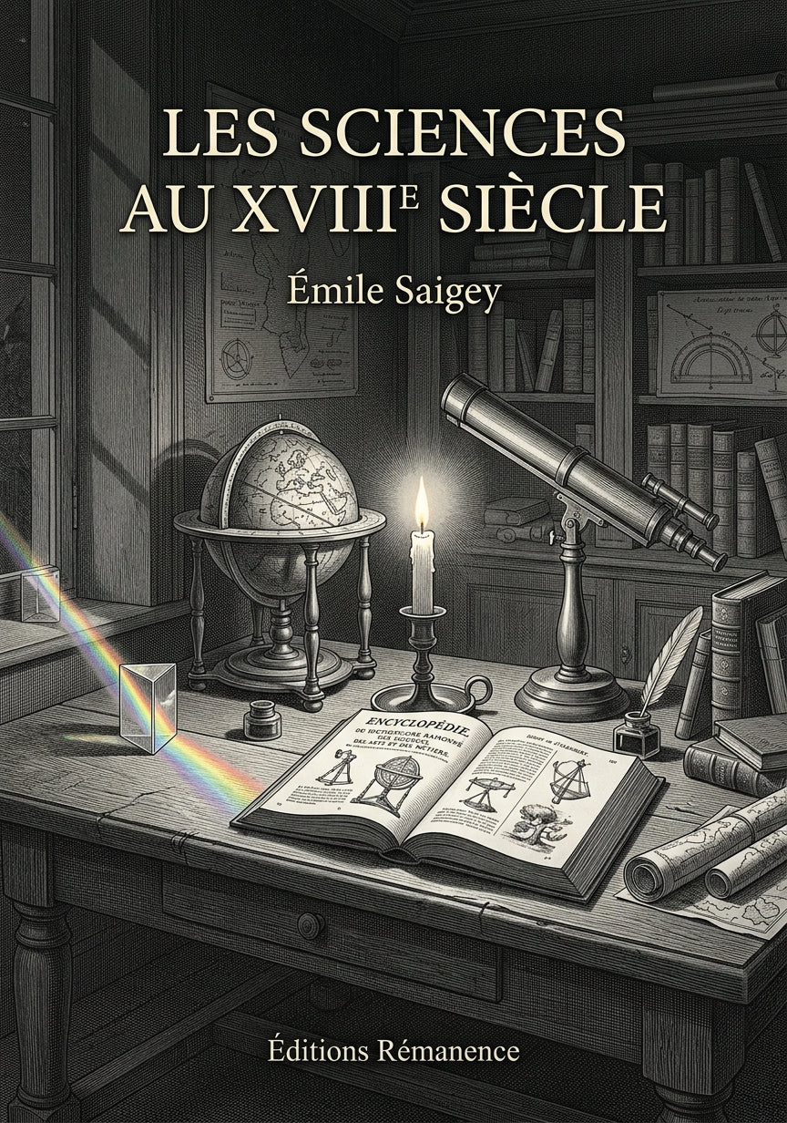 Livre Les Sciences au XVIIIe siècle par Émile Saigey - Couverture - Editions Remanence