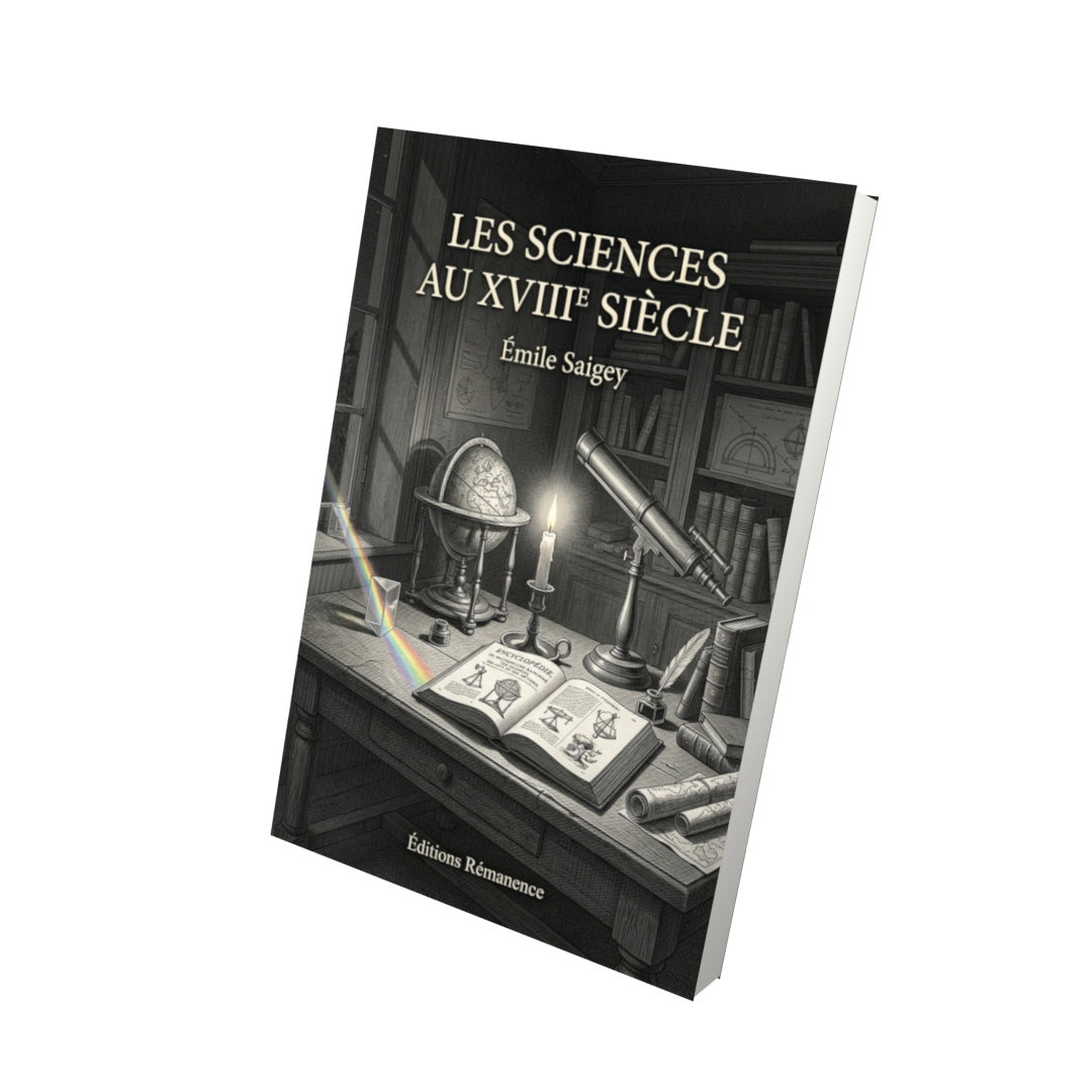 Livre Les Sciences au XVIIIe siècle par Émile Saigey - Vue 3D - Editions Remanence