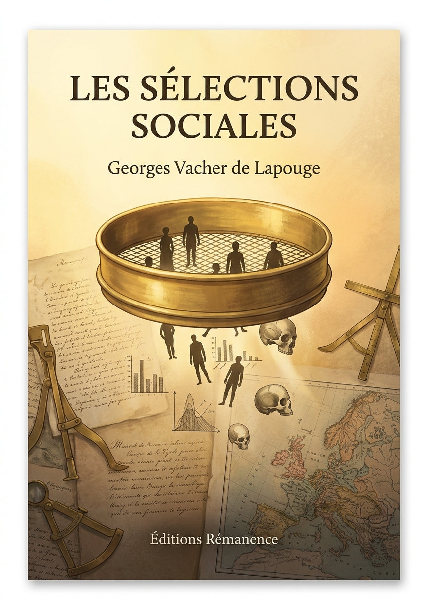 Livre Les Sélections sociales par Georges Vacher de Lapouge - Couverture - Editions Remanence