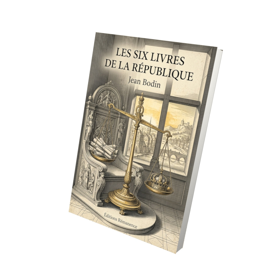 Livre Les Six Livres de la République par Jean Bodin - Vue 3D - Editions Remanence