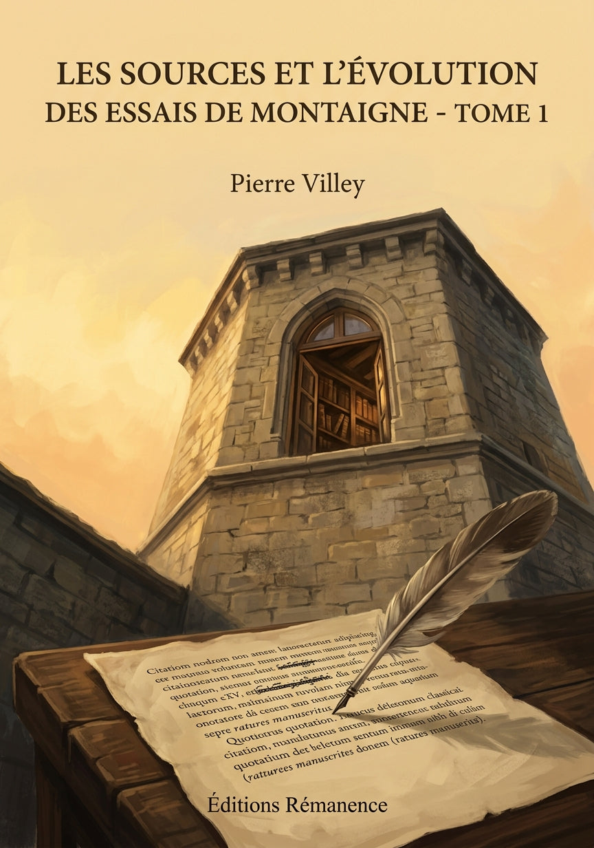 Livre Les Sources et l’évolution des Essais de Montaigne - Tome 1 par Pierre Villey - Couverture - Editions Remanence