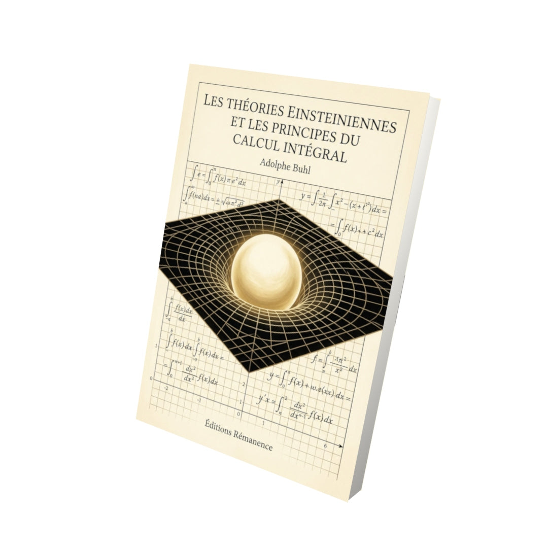 Livre Les Théories einsteiniennes et les principes du calcul intégral - Adolphe Buhl - Vue 3D - Editions Remanence