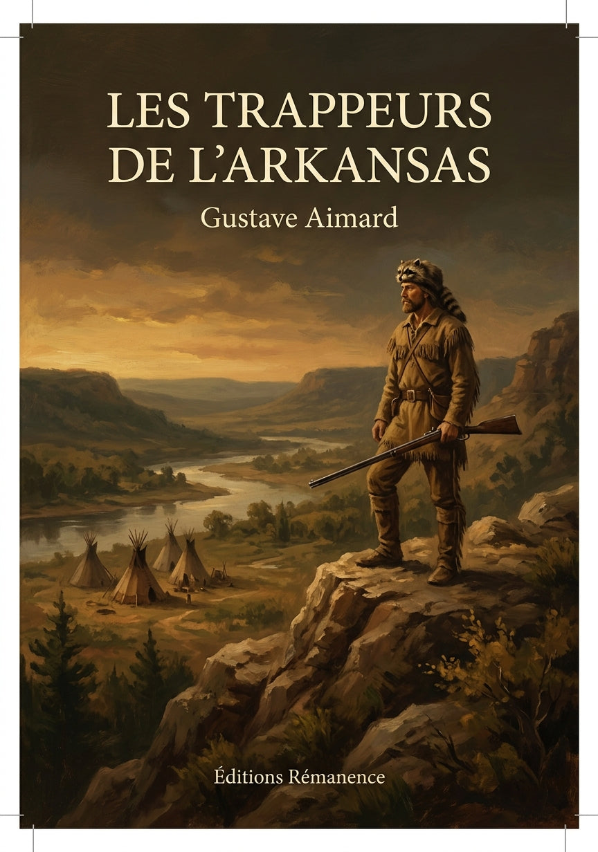 Livre Les Trappeurs de l’Arkansas par Gustave Aimard - Couverture - Editions Remanence