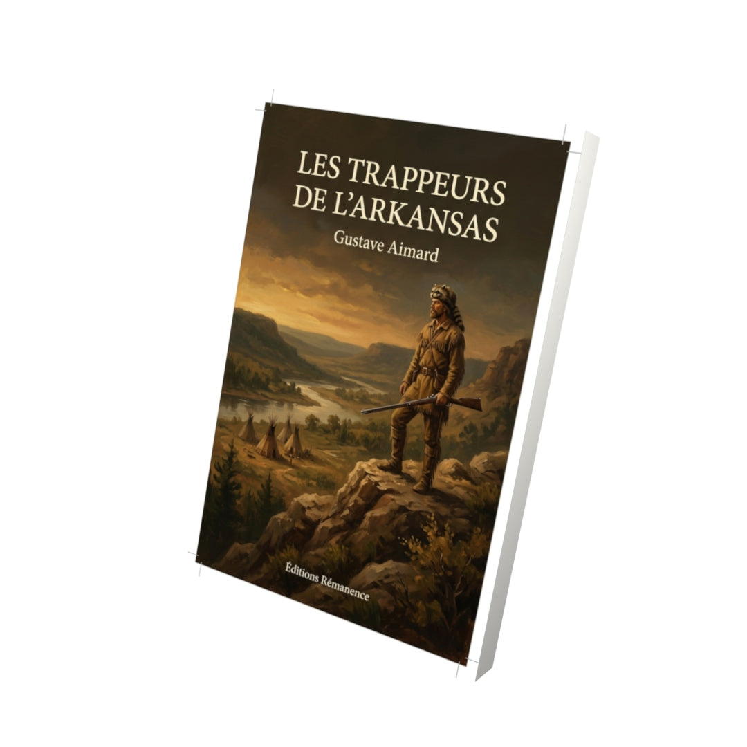 Livre Les Trappeurs de l’Arkansas par Gustave Aimard - Vue 3D - Editions Remanence