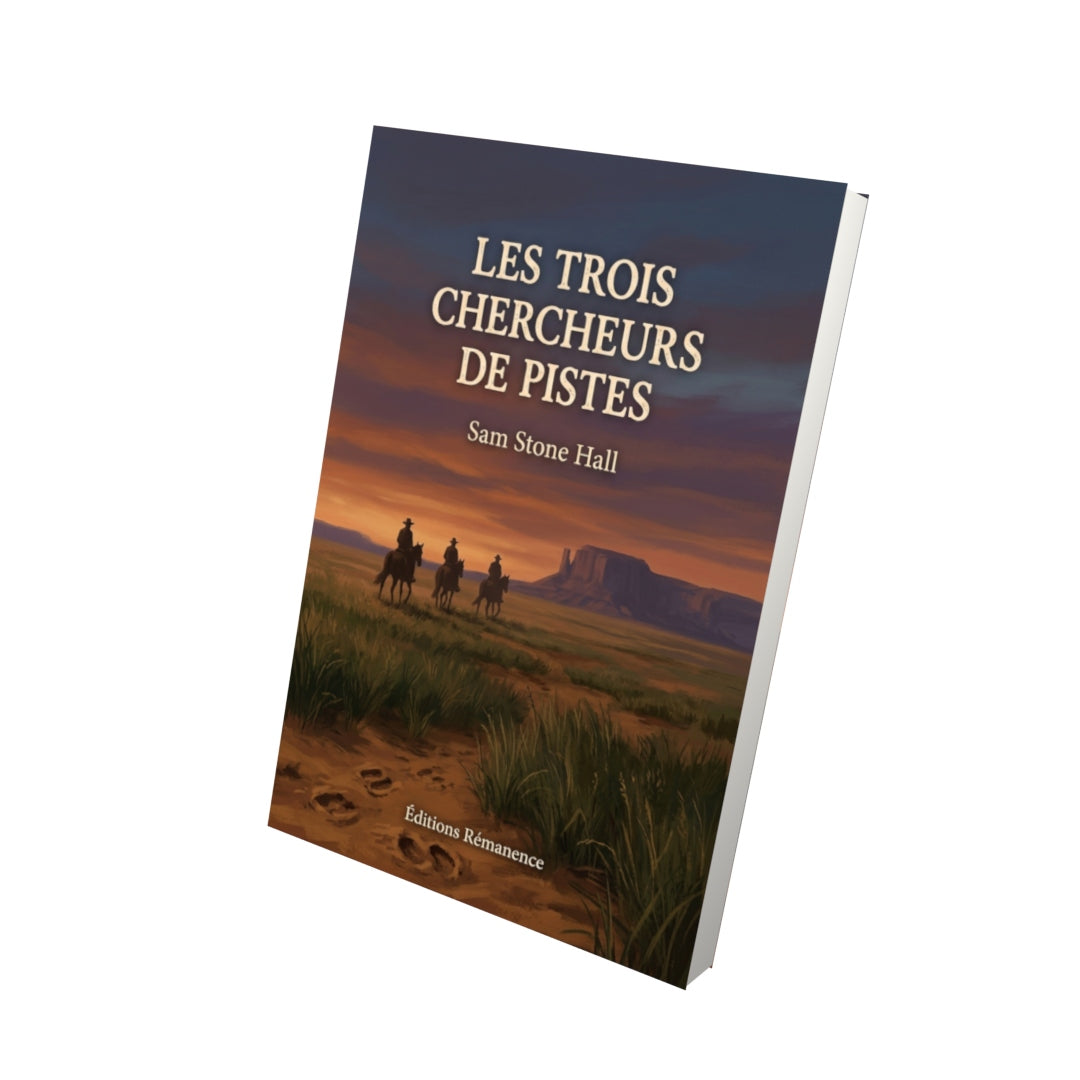 Livre Les trois chercheurs de pistes par Sam Stone Hall - Vue 3D - Editions Remanence