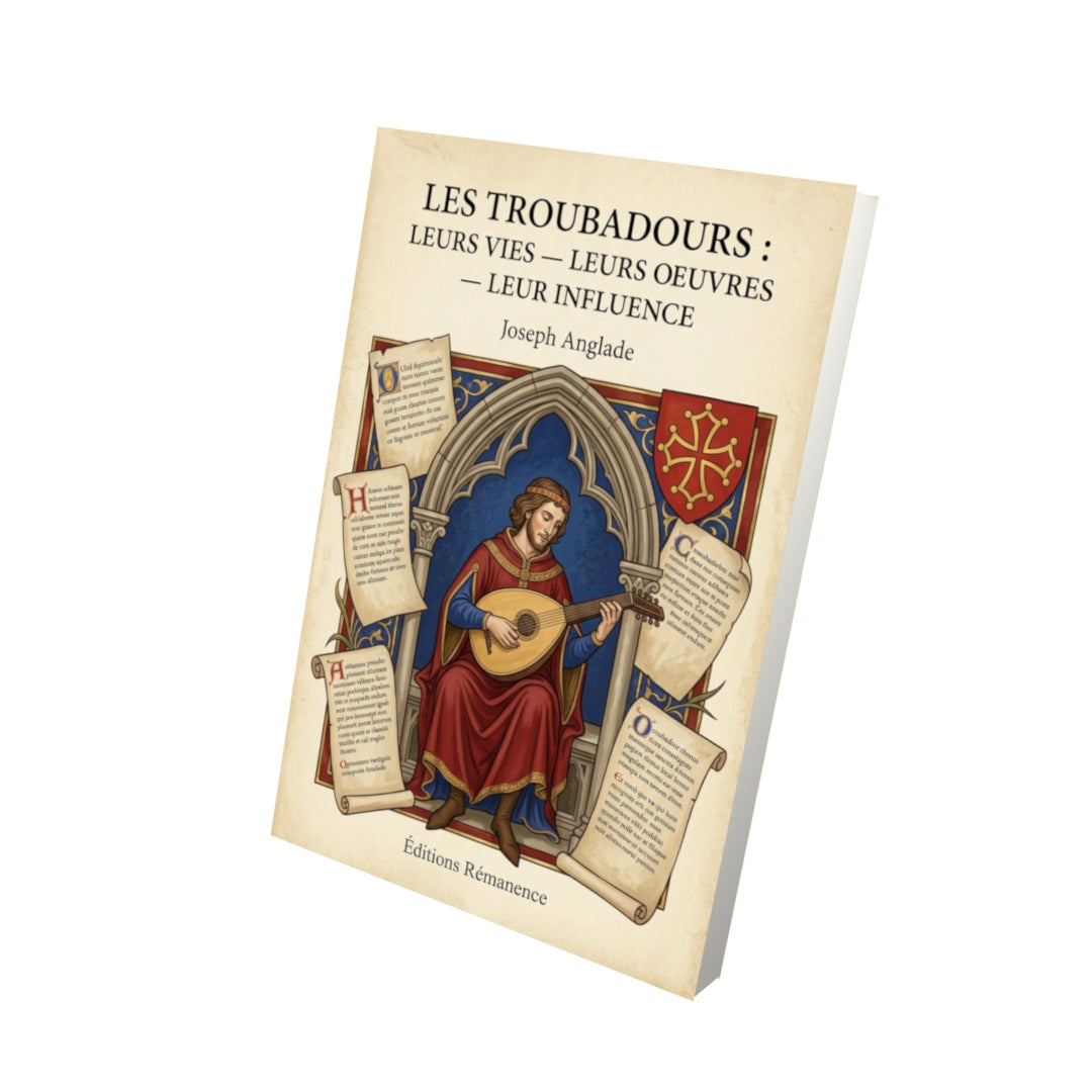 Livre Les Troubadours : Leurs vies — leurs oeuvres — leur influence - Joseph Anglade - Vue 3D - Editions Remanence