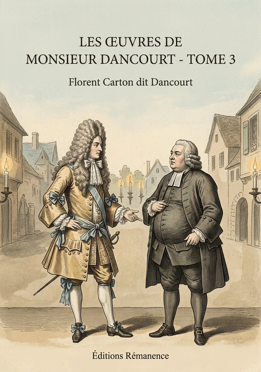 Livre Les œuvres de monsieur Dancourt - Tome 3 par Florent Carton dit Dancourt - Couverture - Editions Remanence